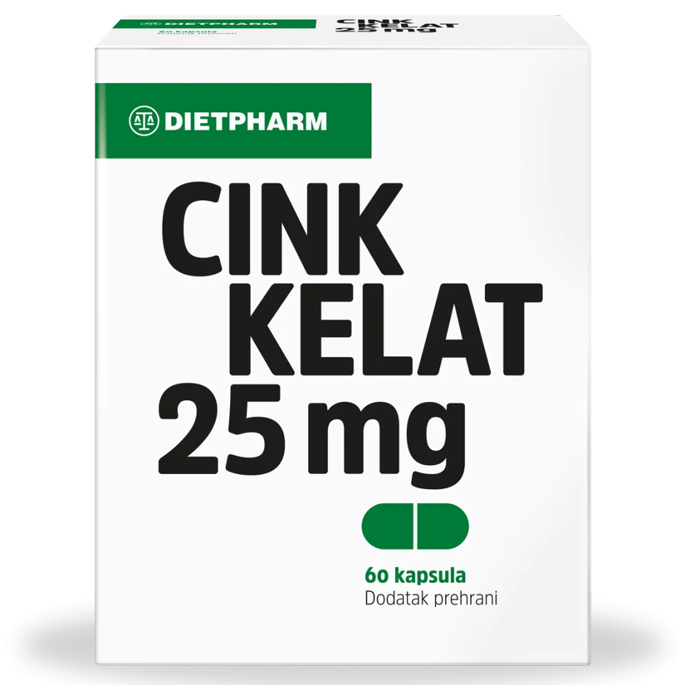 Dietpharm Cink kelat 25 mg 60 kapsula