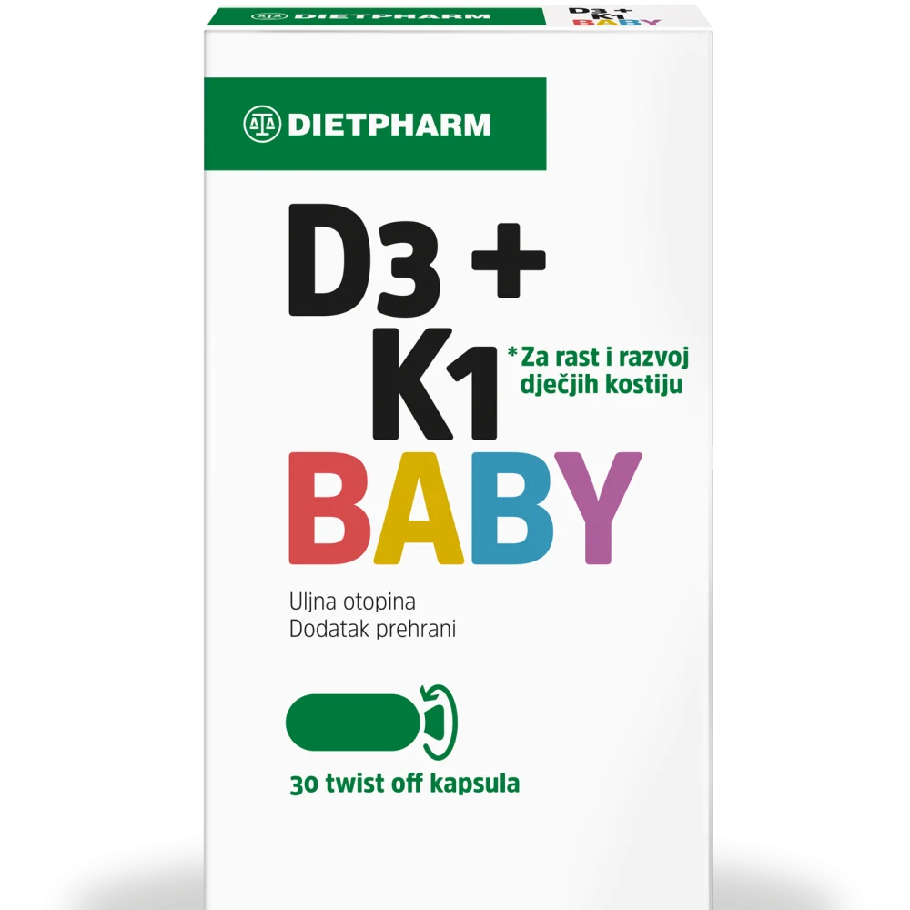 Dietpharm Baby D3+K1 Twist off kapsule A30