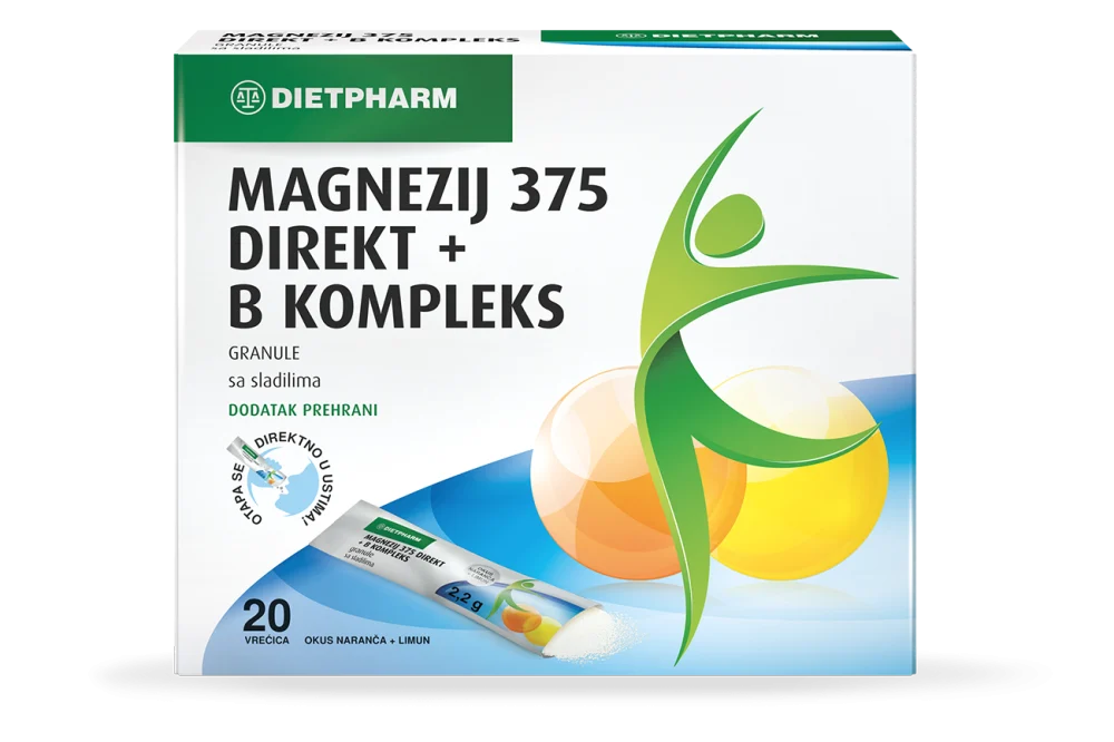 Dietpharm Magnezij 375 Direkt + B kompleks granule