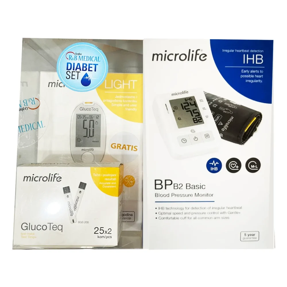 Microlife SET – Tlakomjer BP B2 Basic + DIABET SET