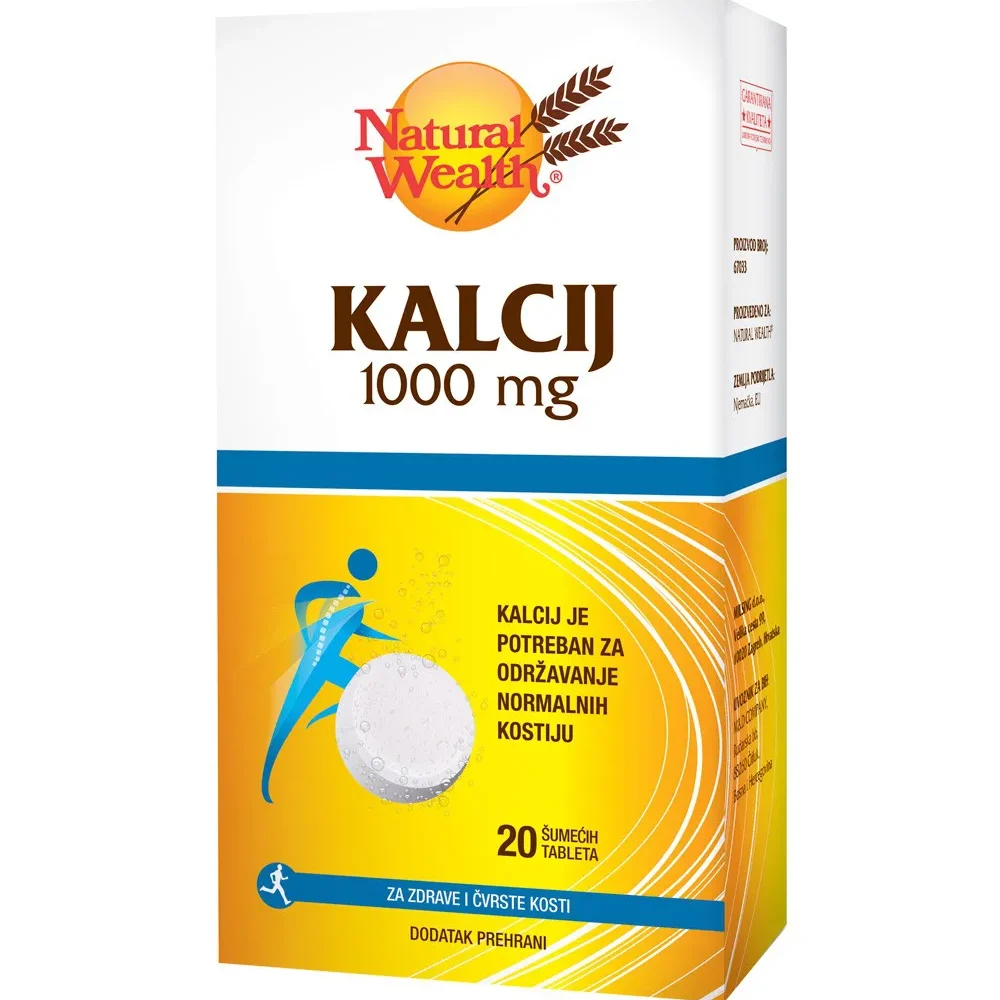 Natural Wealth Kalcij 1000 mg 20 šumećih tableta