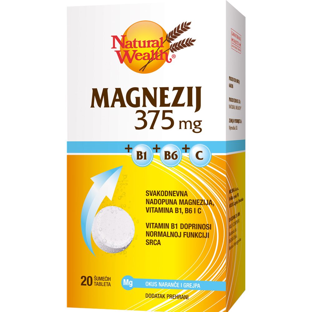 Natural Wealth Magnezij 375 mg +B1+B6+C šumeće tablete a20
