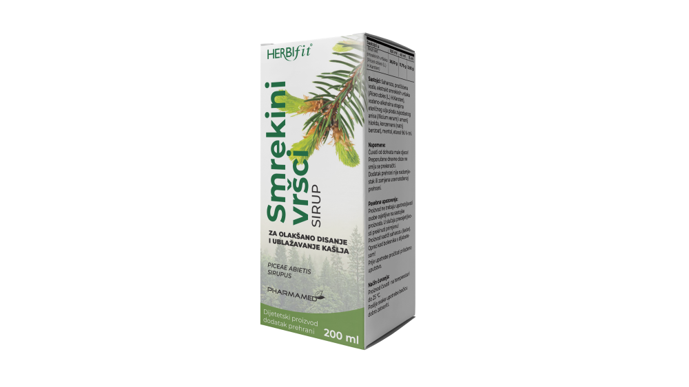 PHARMAMED Herbifit Sirup Smrekini vršci 200 ml,