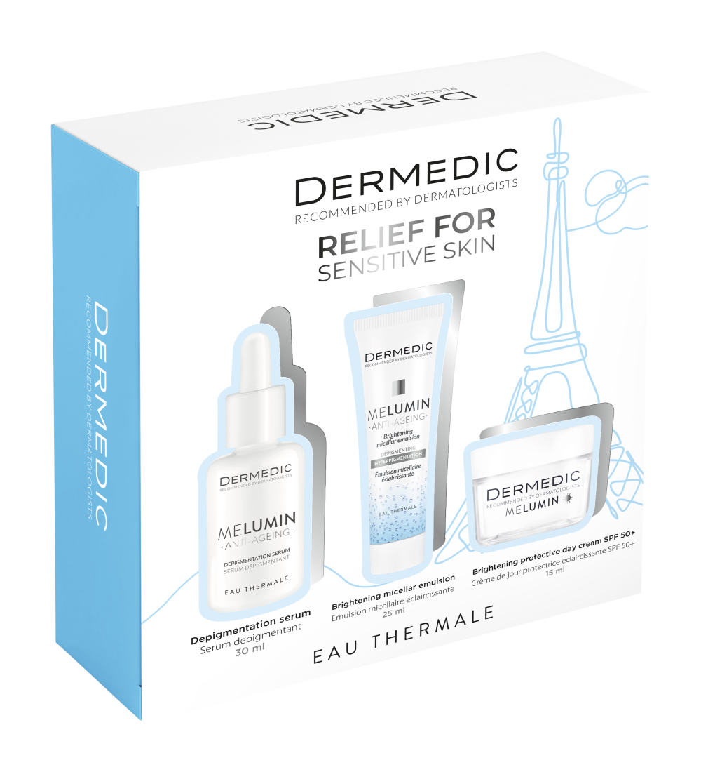 MELUMIN Serum 30 ml, Emulsion 25 ml, Day cream 15 ml