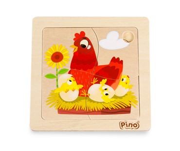 PINO Mini Slagalica Koka i Pilići (4elementa)