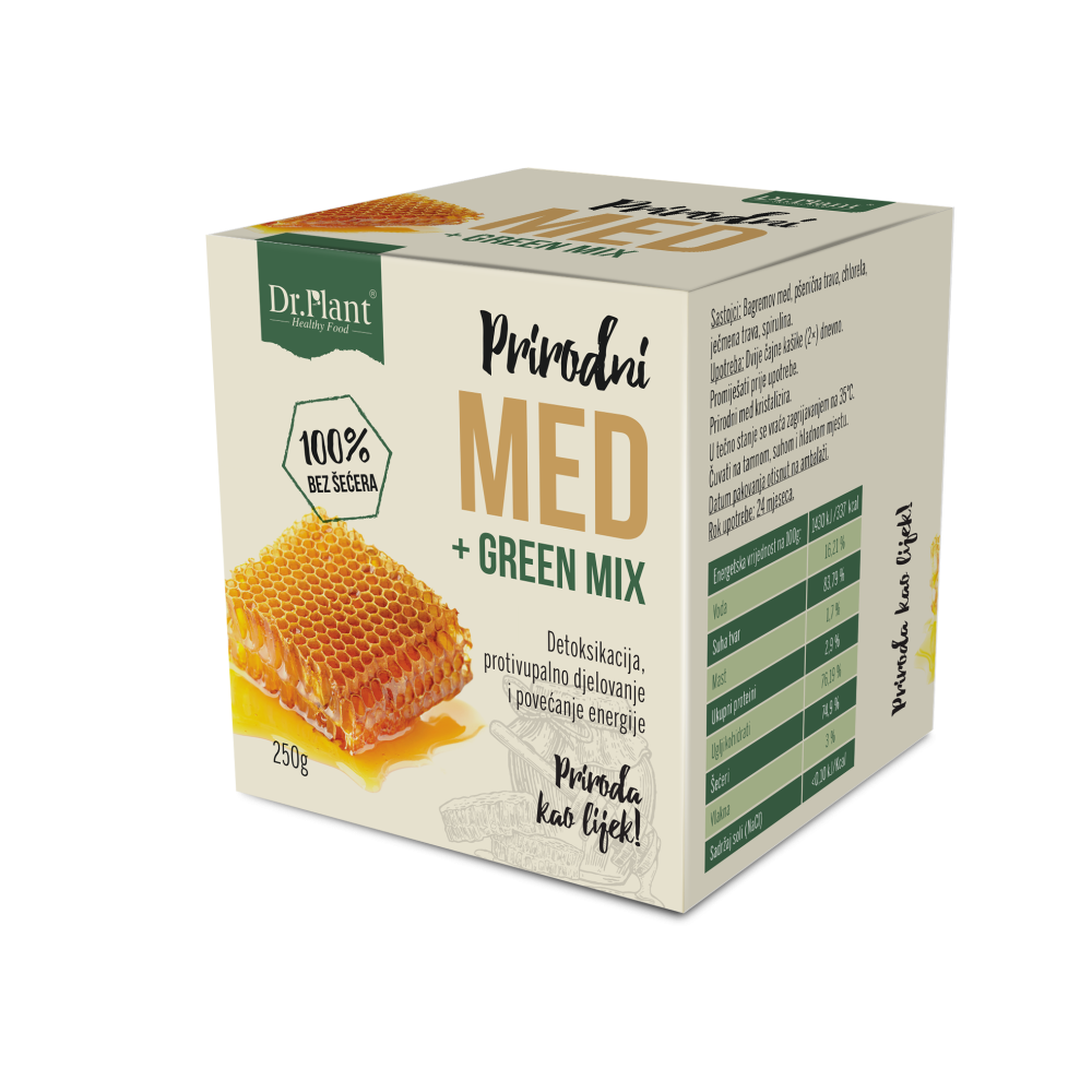 Dr.Plant prirodni med + Green mix, 250g