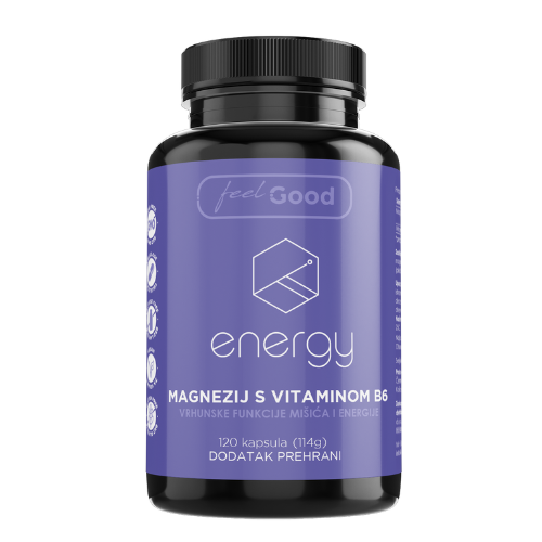 FEEL GOOD MAGNEZIJ BISGLICINAT S VITAMINOM B6 ENERGY 120 KAPSULA