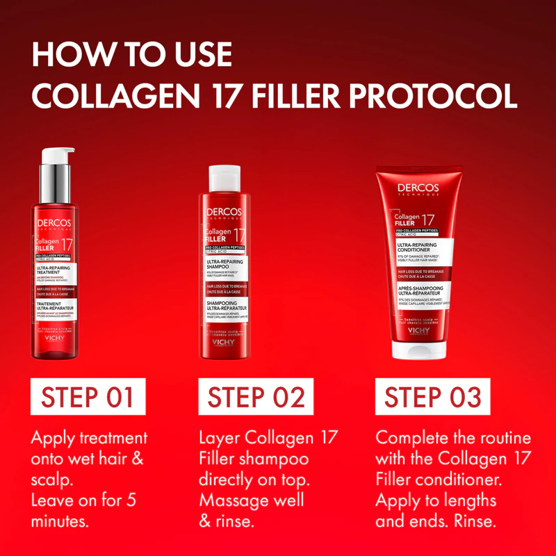 Vichy Dercos Collagen 17 Filler Ultra-obnavljajući balzam 200 ml - Slika 2